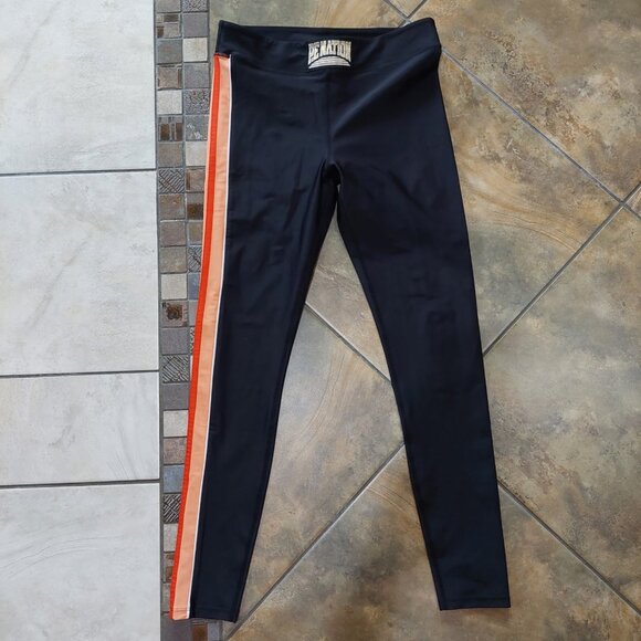 P.E Nation Black and Orange Leggings - Picture 1 of 4